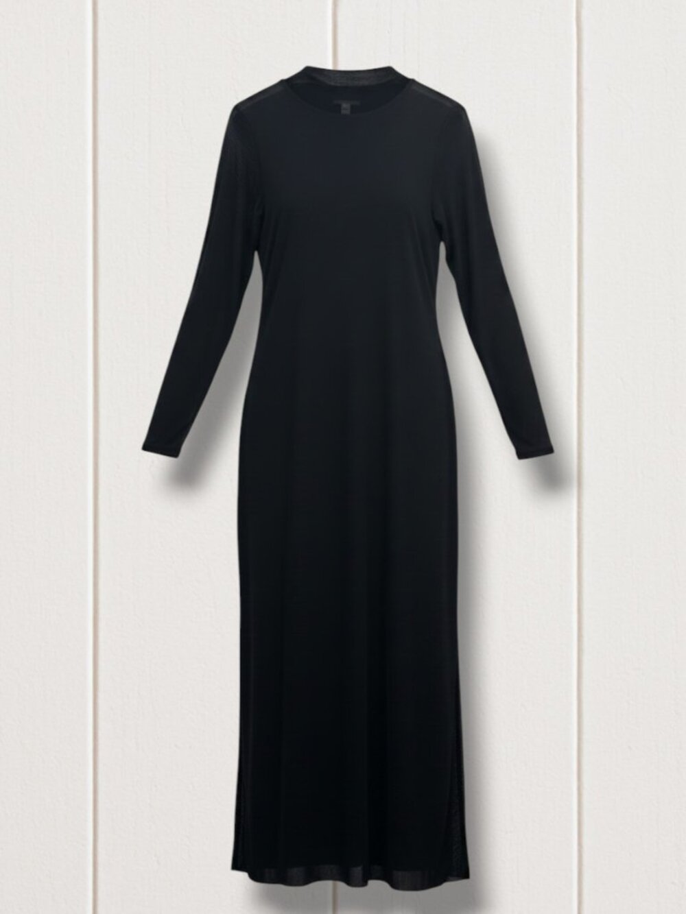 Bar‎ III Sheer Mesh Eco-Friendly Long Sleeve Layering Cover Dress Black Medium
